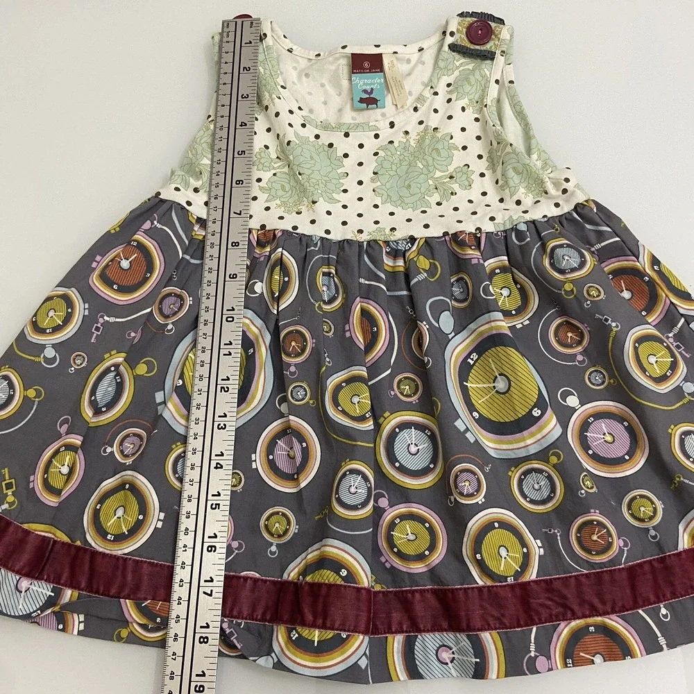 Matilda Jane Kids 6 Multicolor Dress Floral Clock Mixed Print‎ Boho Set of 2